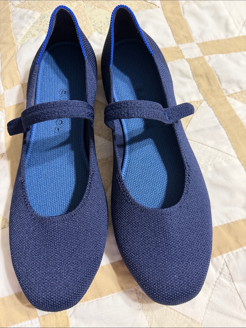 Rothy's Navy Blue Mary Jane Flats